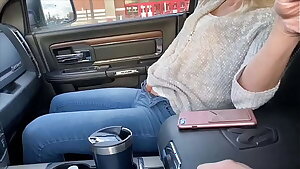 Petite Babe Squirts in Car and Wears Remote Control Electro-hitachi in Public at Target