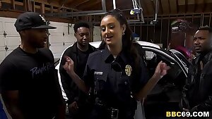 Police Officer Eliza Ibarra Deepthroats Every Big Black Cock