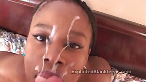 Black Teen 1st Timer Fucks Milky Cock in Bi-racial Video