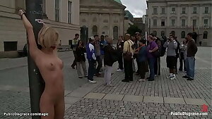 Euro blond deep throat fucked in public