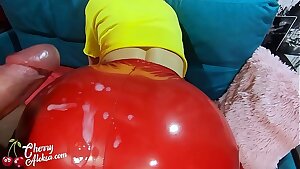 Sexy Milf Deep Deep-throating Big Cock Paramour - Cum on Crimson Spandex Pants